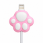 Pink cat paw silicone cable protector white-background SKU hero front