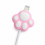 Pink cat paw silicone cable protector white-background SKU hero