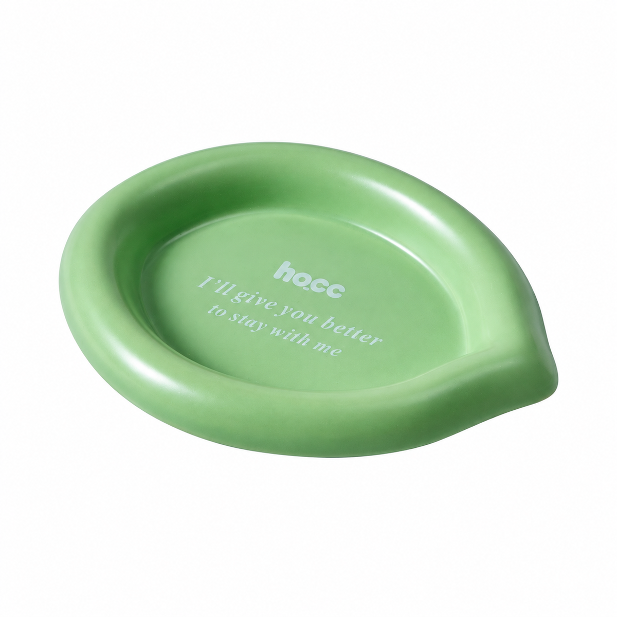 Colorful Ceramic Pet Plates | clean white SKU packshot | Leaf Green | VARIANT_MEDIA_CORRECTION