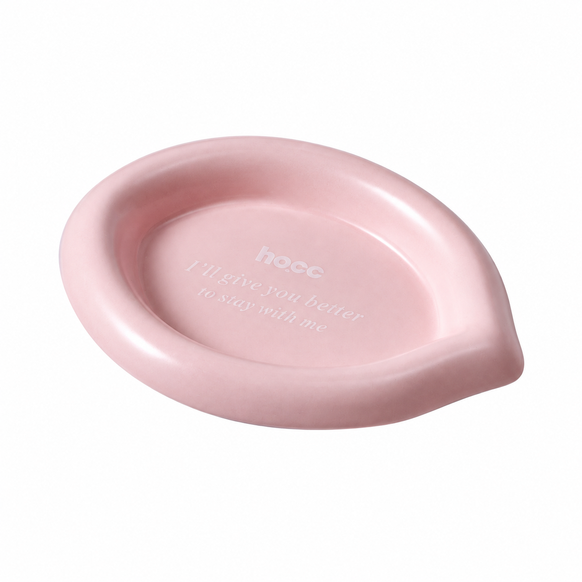 Colorful Ceramic Pet Plates | clean white SKU packshot | Leaf Pink | VARIANT_MEDIA_CORRECTION