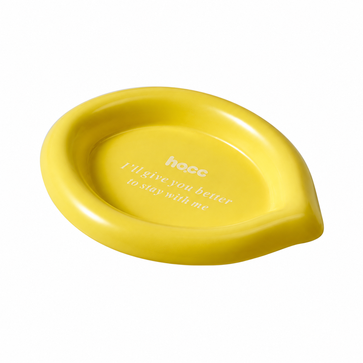 Colorful Ceramic Pet Plates | clean white SKU packshot | Leaf Yellow | VARIANT_MEDIA_CORRECTION