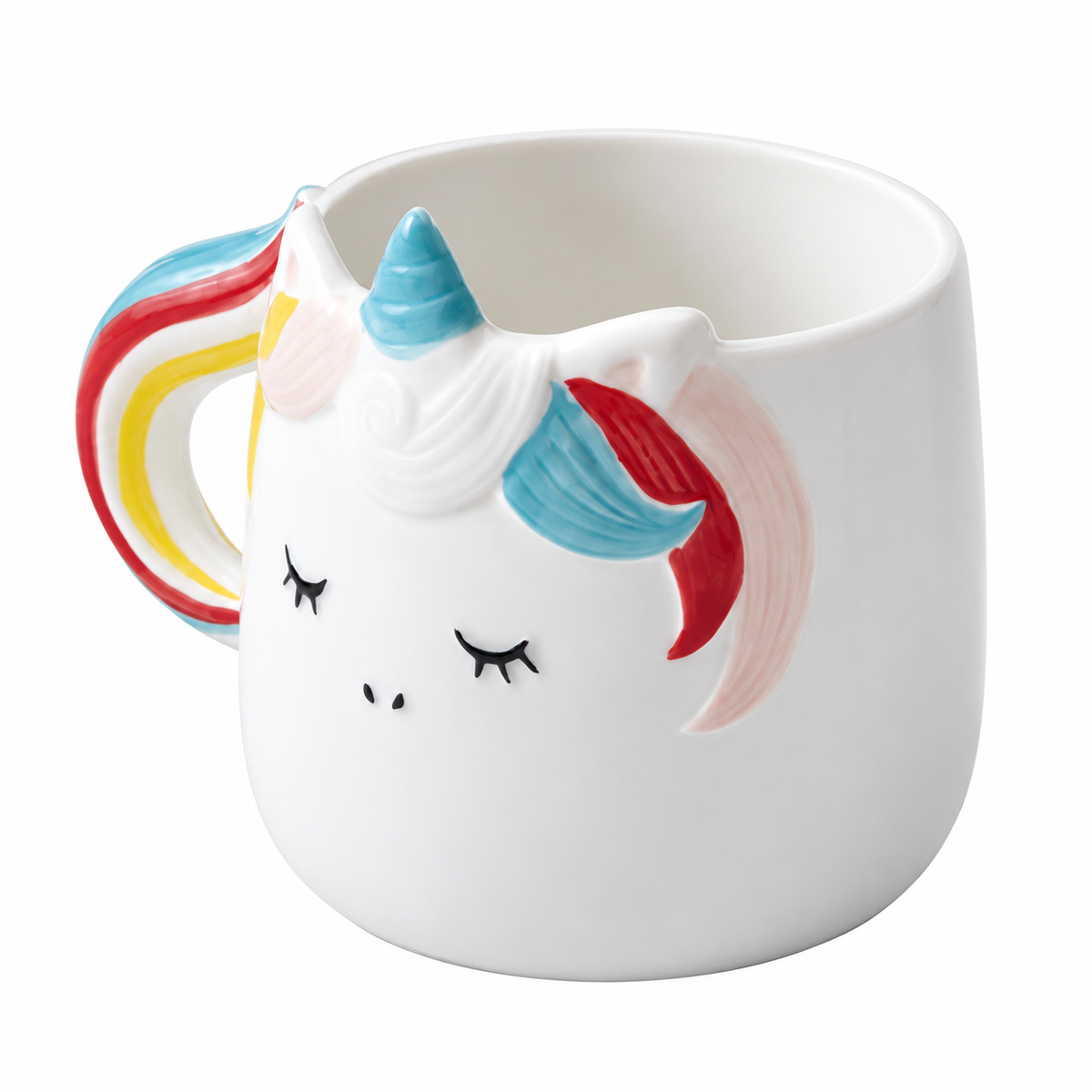 Unicorn-Shaped Ceramic Pet Bowl | clean white SKU packshot | Matching Mug for Pet Owners(cup) | VARIANT_MEDIA_CORRECTION