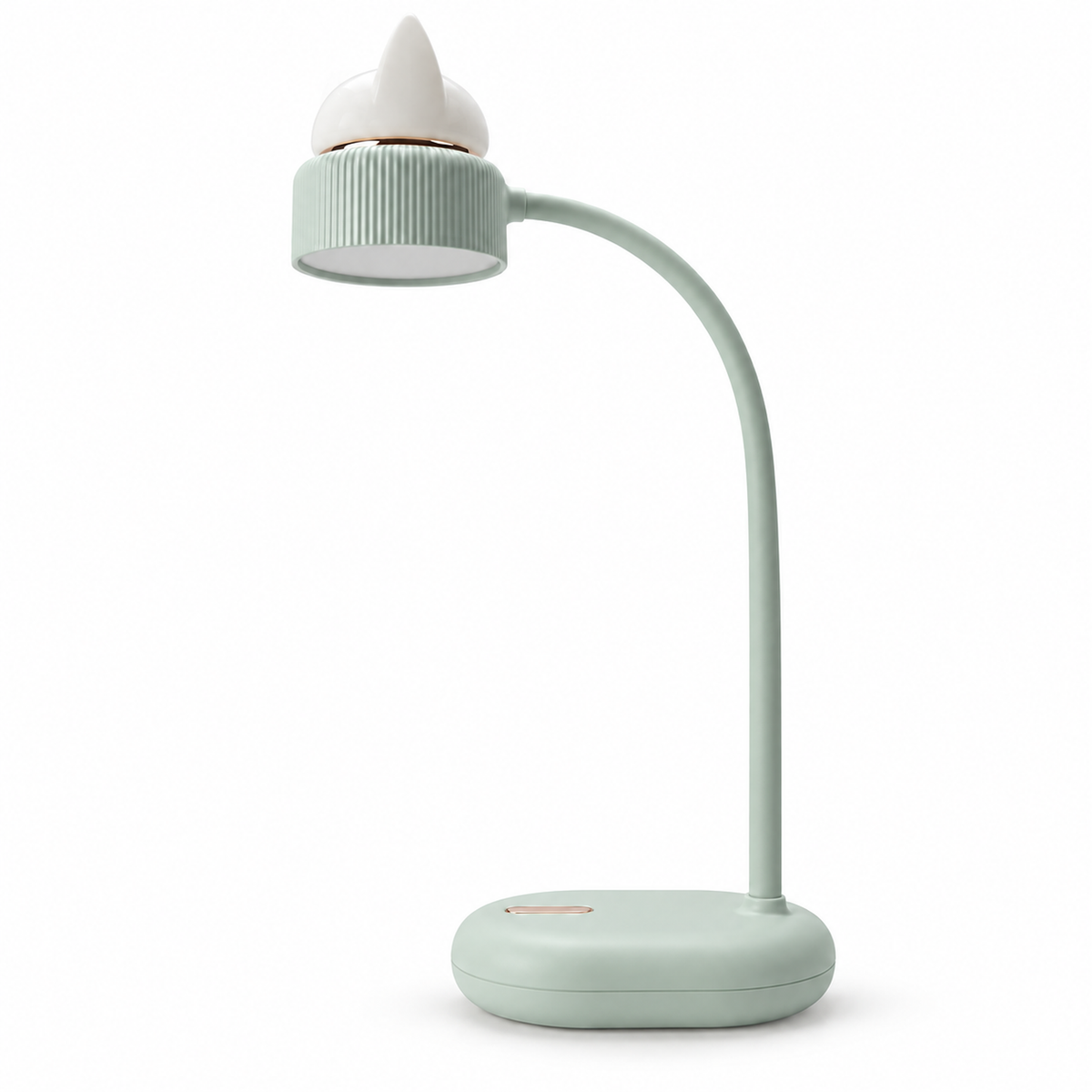 Cat-shaped rechargeable desk lamp Mint Green single SKU on white background