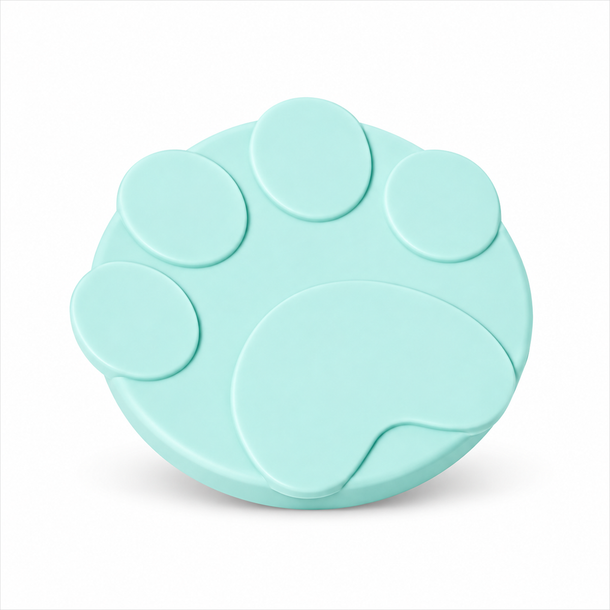 Mint Green soft silicone cat food can lid on a clean white background [SKU: Mint Green]