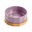 Elegant Ceramic Pet Bowl with Oak Base | clean white SKU packshot | Purple Red | VARIANT_MEDIA_CORRECTION