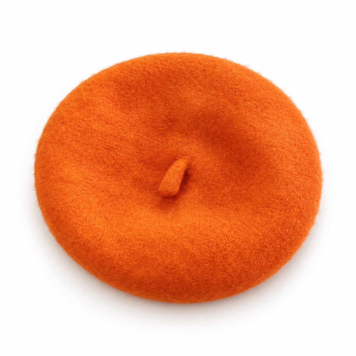 Felt beret pet hat single-color white-background SKU image - Orange - 1:1
