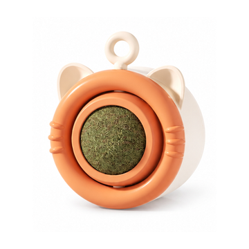 Catnip lick toy for cats - orange variant on white background