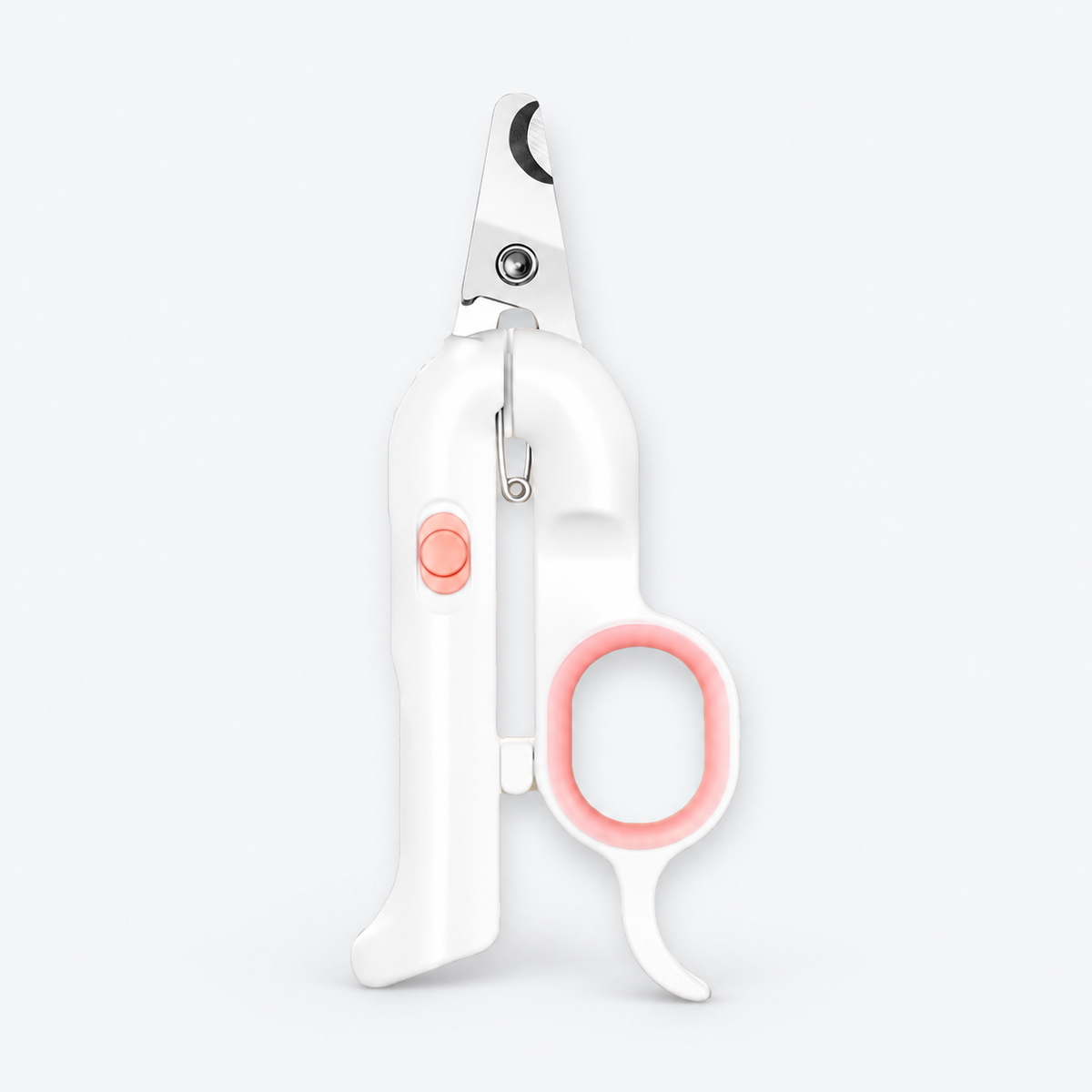 Pink Pakeway dual-light pet nail clipper on a clean white background