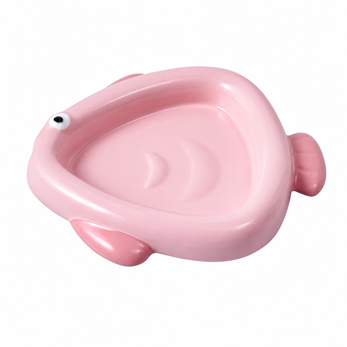 Colorful Ceramic Fish-Shaped Pet Plates | clean white SKU packshot | Triangle Fish Pink | VARIANT_MEDIA_CORRECTION