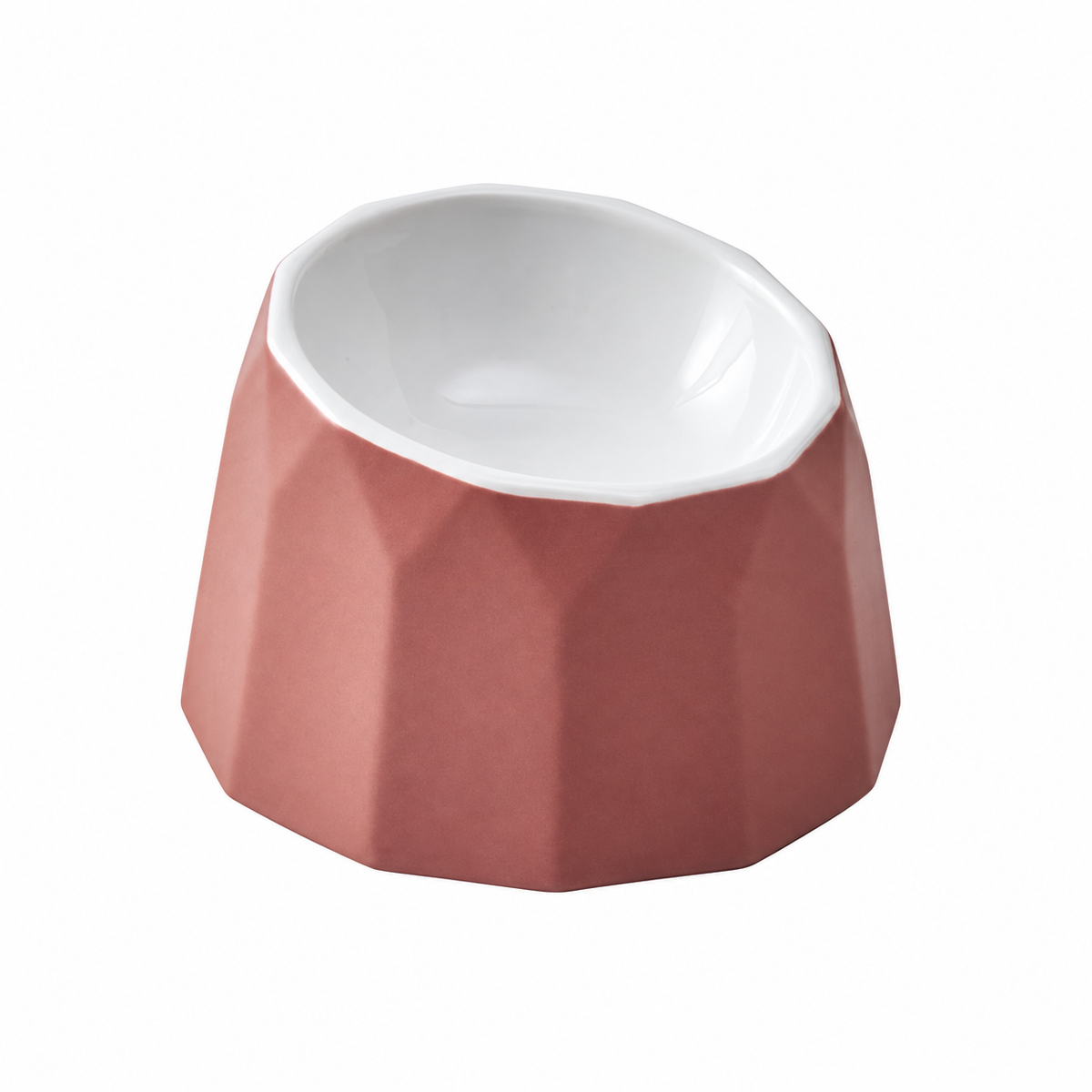 Volcano Dual-Tone Ceramic Pet Bowl | clean white SKU packshot | Red | VARIANT_MEDIA_CORRECTION