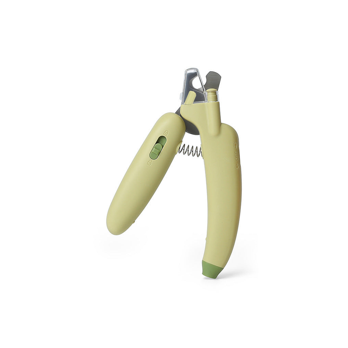 Banana Pet Nail Clipper in grass-green on a white background