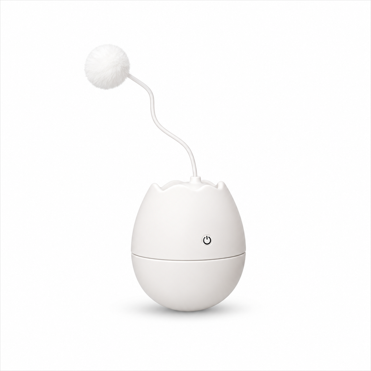 Egg-Shell Automatic Cat Toy - Pure White variant SKU hero image