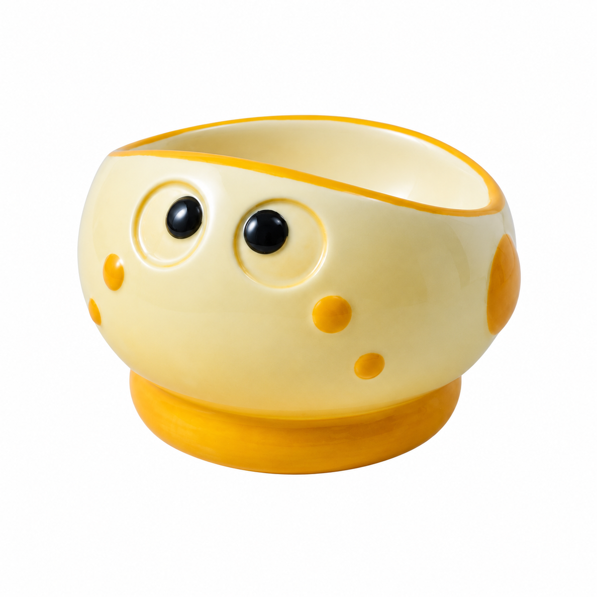 Little Crybaby Ceramic Pet Bowl | clean white SKU packshot | Yellow | VARIANT_MEDIA_CORRECTION