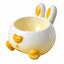 Curvy Bunny Butt Ceramic Pet Bowl with Long Ears | clean white SKU packshot | Yellow | VARIANT_MEDIA_CORRECTION
