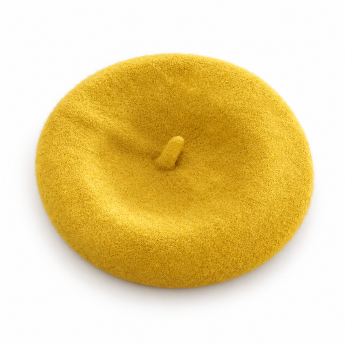 Felt beret pet hat single-color white-background SKU image - Yellow - 1:1