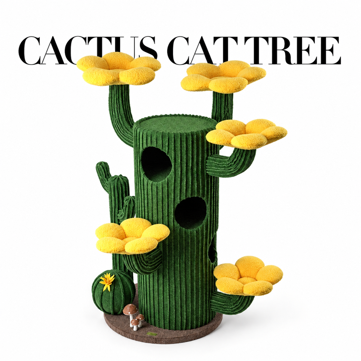 Corrected v4 | HONEYPOTCAT Cactus Bloom Cat Tree | source image 01 | FULL_FRAME_OUTPAINT | content complete