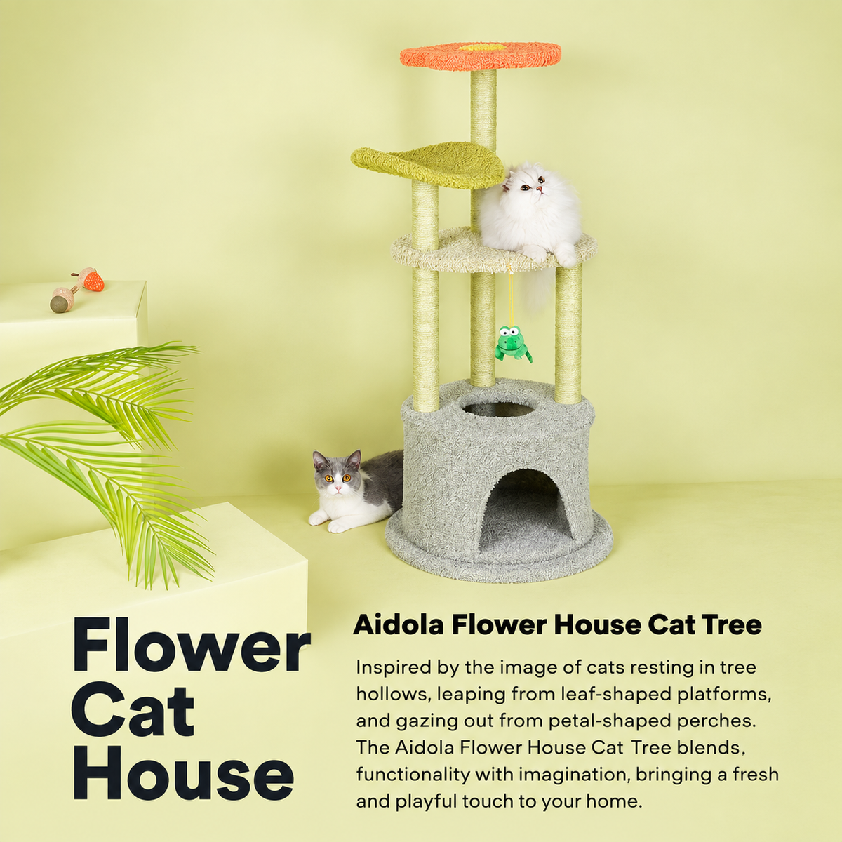 Corrected v4 | ZEZE Aidola Flower House Cat Tree | source image 02 | FULL_FRAME_OUTPAINT | content complete