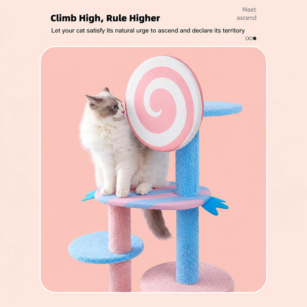 Corrected v4 | ZEZE Pink Lollipop Cat Tree | source image 03 | FULL_FRAME_OUTPAINT | content complete