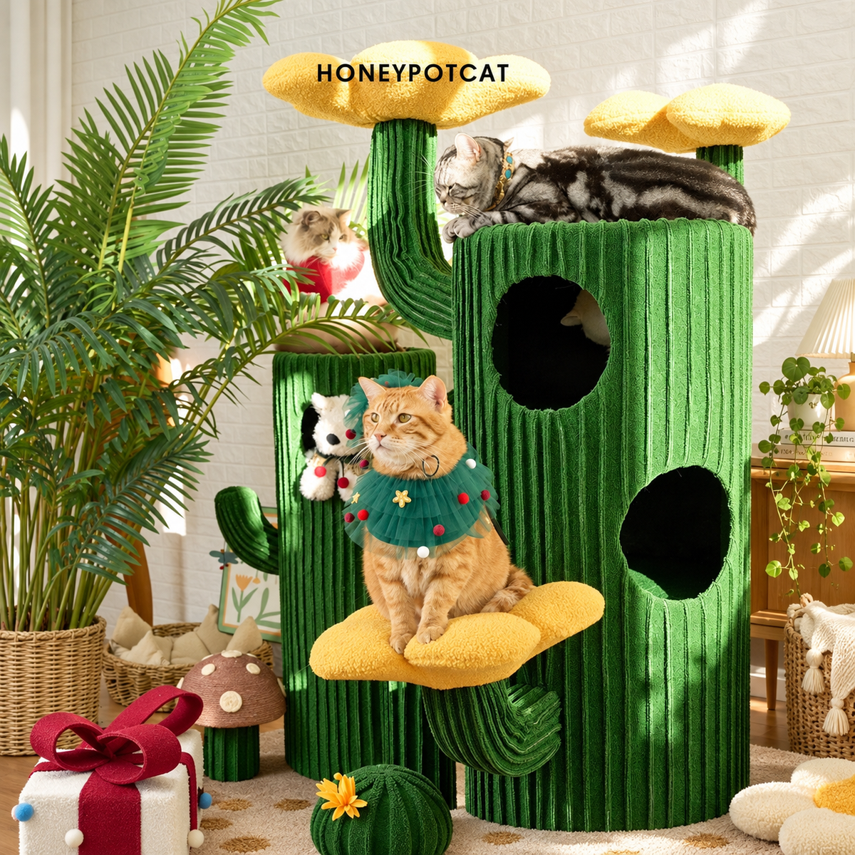 Corrected v4 | HONEYPOTCAT Cactus Bloom Cat Tree | source image 03 | FULL_FRAME_OUTPAINT | content complete
