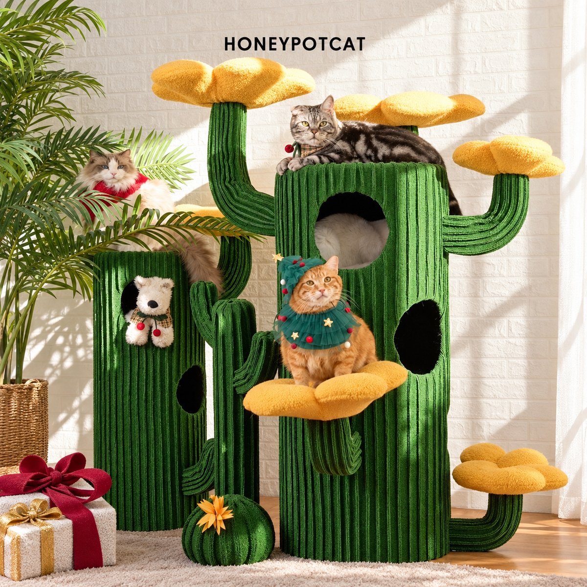 Corrected v4 | HONEYPOTCAT Cactus Bloom Cat Tree | source image 04 | FULL_FRAME_OUTPAINT | content complete