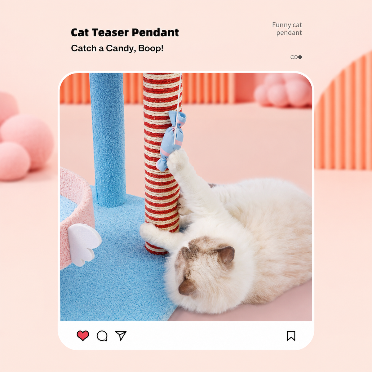 Corrected v4 | ZEZE Pink Lollipop Cat Tree | source image 05 | FULL_FRAME_OUTPAINT | content complete