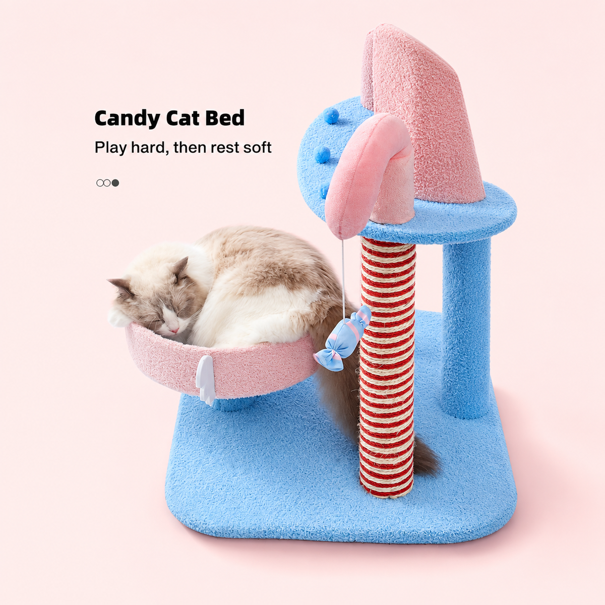 Corrected v4 | ZEZE Pink Lollipop Cat Tree | source image 07 | FULL_FRAME_OUTPAINT | content complete