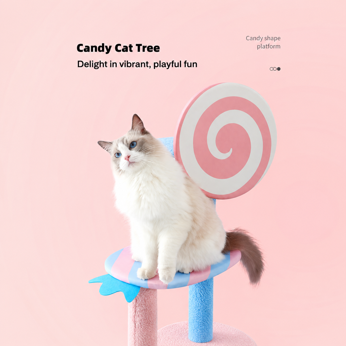 Corrected v4 | ZEZE Pink Lollipop Cat Tree | source image 09 | FULL_FRAME_OUTPAINT | content complete