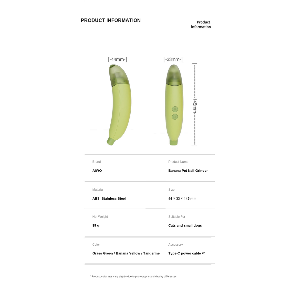 Banana LED Pet Nail Grinder translated detail module 12