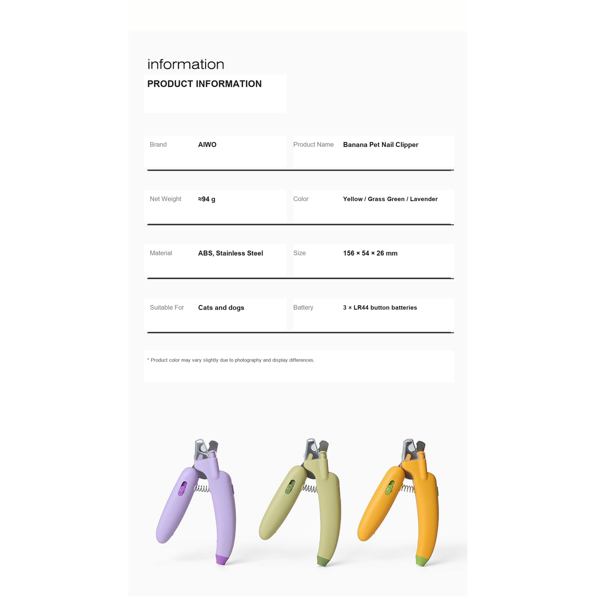 Banana Pet Nail Clipper translated detail module 13
