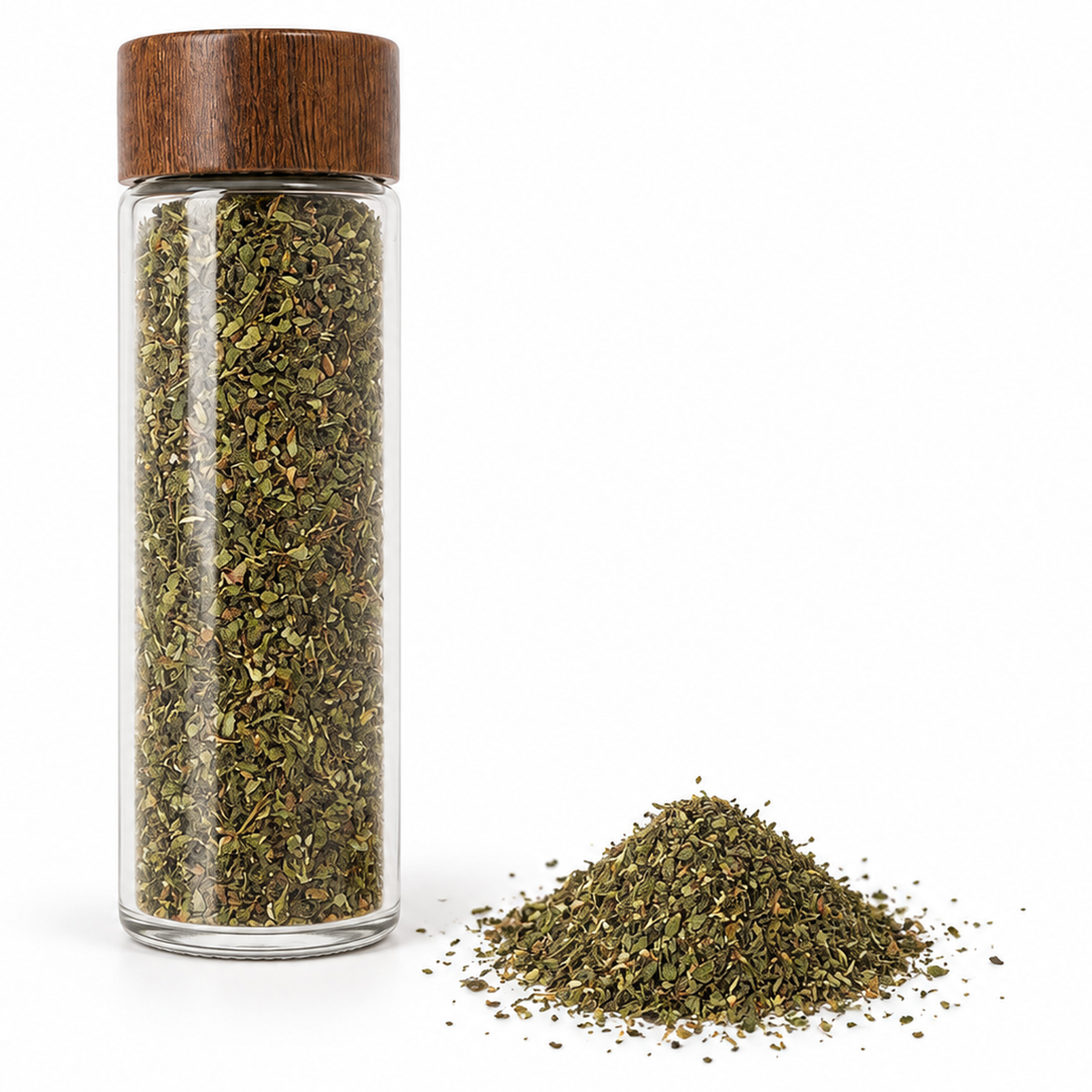 White background Catnip 10g jar with dried catnip leaves