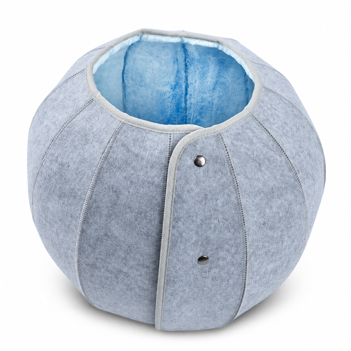 K.1 D.Ball Cat Bed - Gray Blue clean white SKU image [Gallery: Variant Gray Blue]