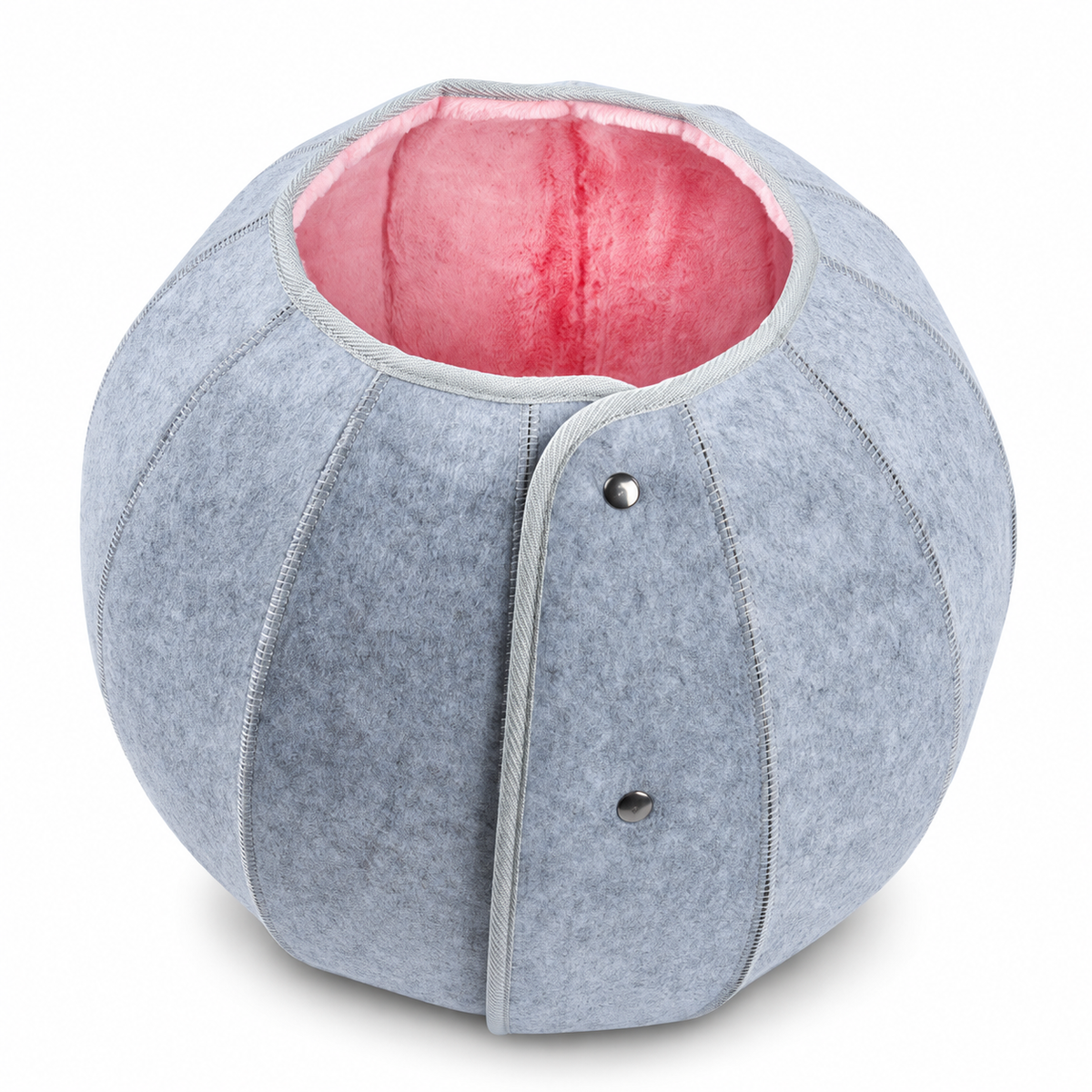 K.1 D.Ball Cat Bed - Gray Pink clean white SKU image [Gallery: Variant Gray Pink]