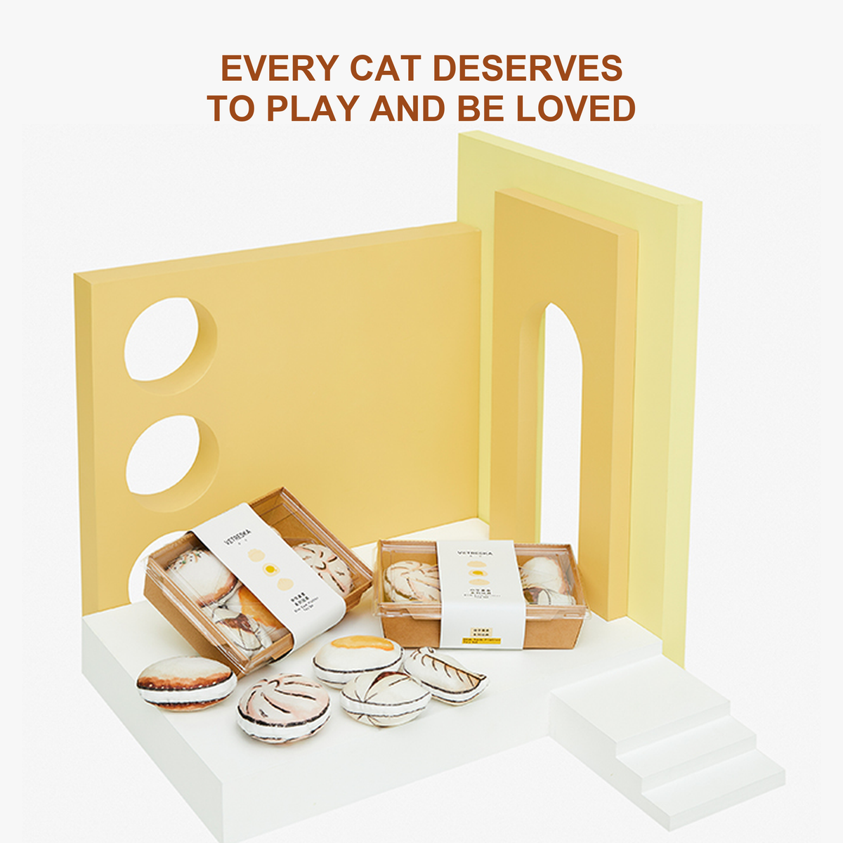 Vetreska Chinese dim sum cat toy set playhouse display