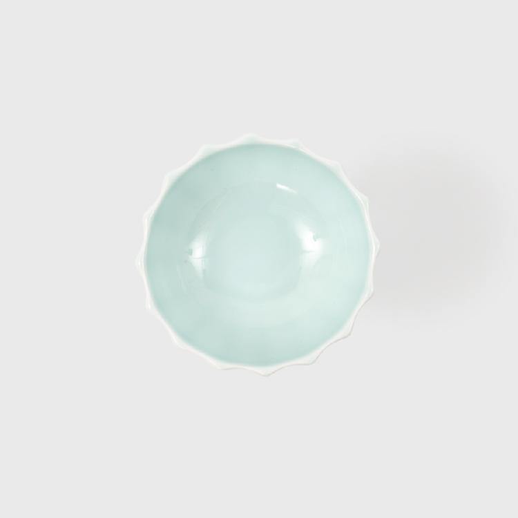 PIDAN Cherish green porcelain cat bowl top view