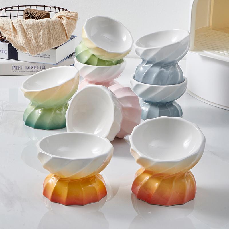 Hocc Candy Porcelain Pet Blow 马卡龙色糖果渐变陶瓷宠物平口碗汤碗 - Destiny Pet