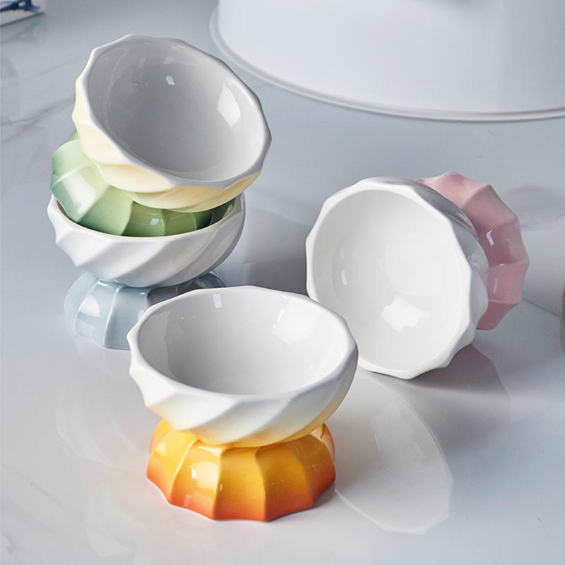 Hocc Candy Porcelain Pet Blow 马卡龙色糖果渐变陶瓷宠物平口碗汤碗 - Destiny Pet