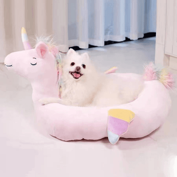 Fukufuku Unicorn Pet Bed product and pet lifestyle image