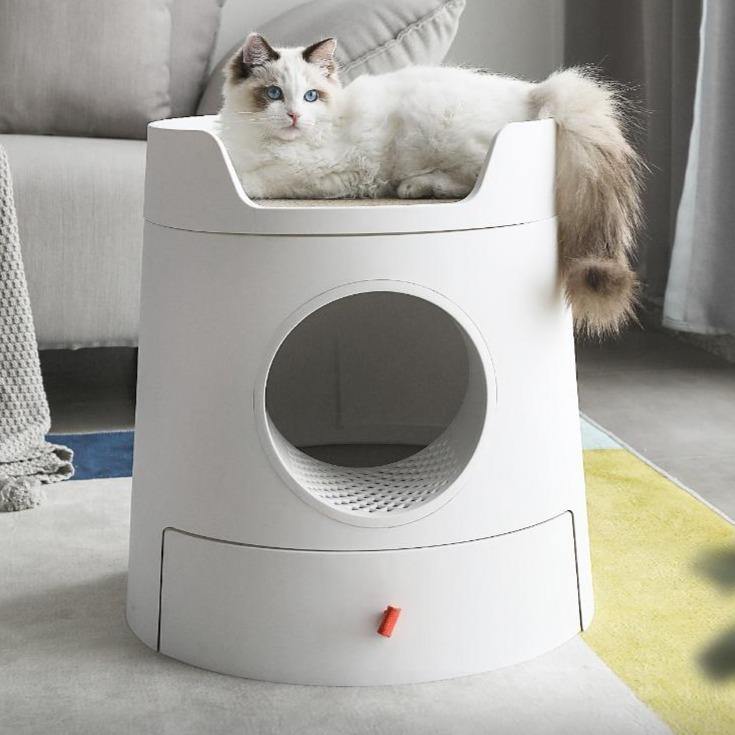 Mayitwill XL Castle 2 in 1 Front-Entry Cat Litter Box 米尾猫城堡猫砂盆套装 - Destiny Pet