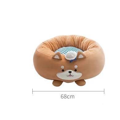 Fukufuku Navy Shiba Round Pet Bed product detail image 3