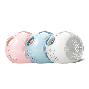 Wulee Space Bag pet carrier in white, blue and pink [Gallery: Hero]