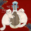 YISHIWU pipa-shaped cat scratcher shown with cats