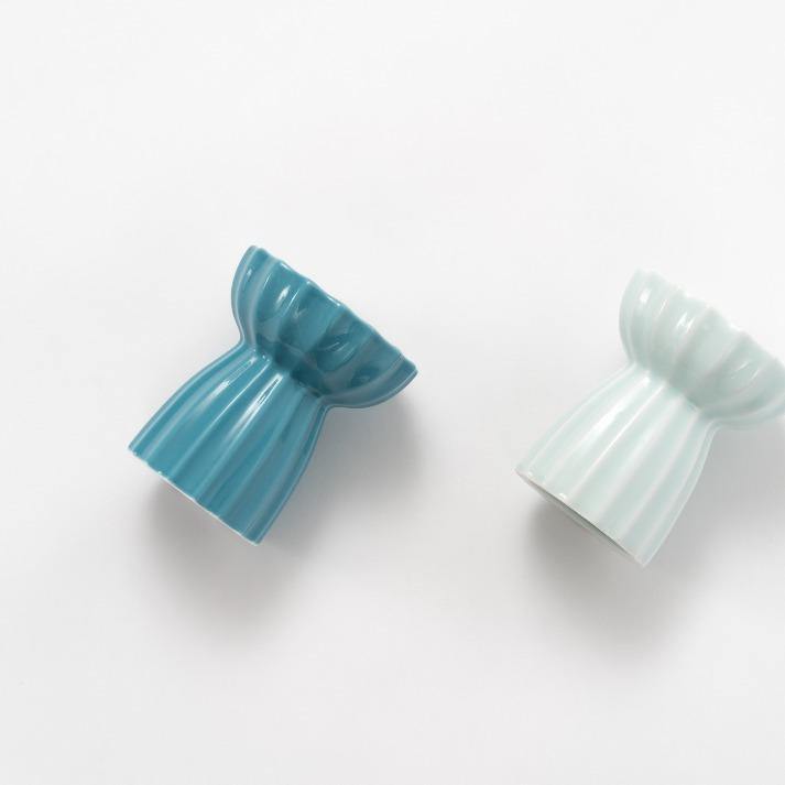 PIDAN Cherish green and blue cat bowls alternate angle