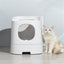 Homerun Cat Litter Box - cat beside the enclosed litter box [Gallery: Shared]
